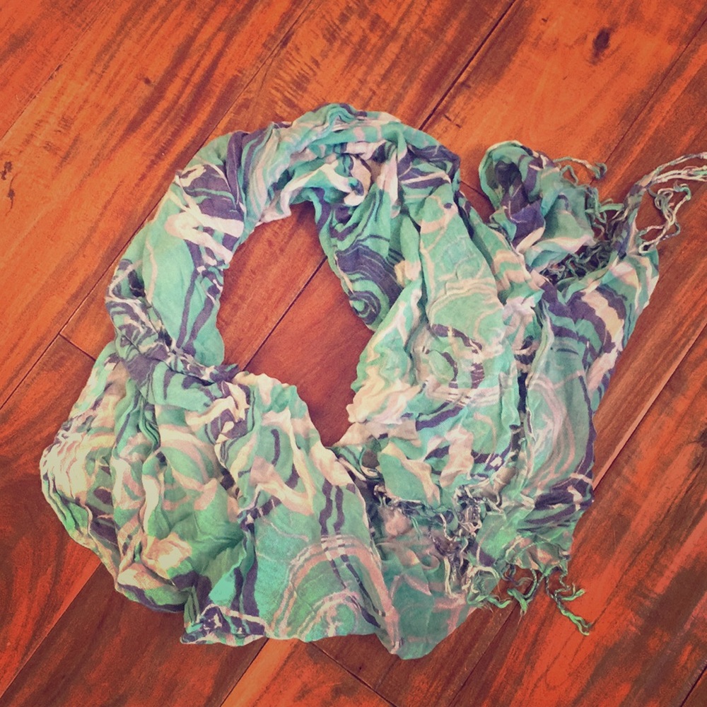 Blue Floral Scarf